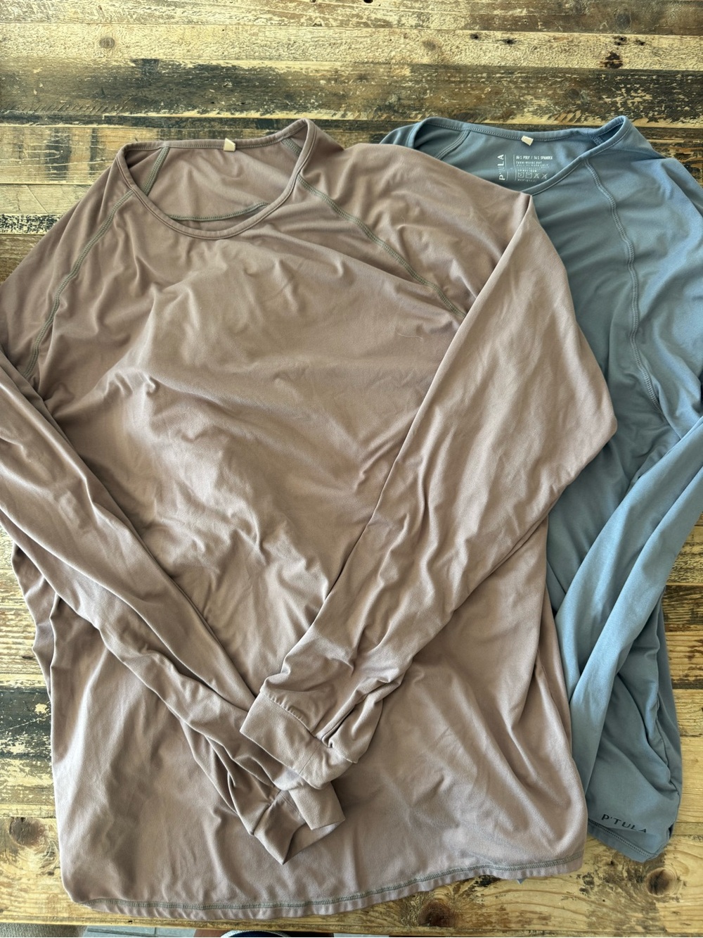 P'tula Long-Sleeve Bundle - Taupe and Grey Blue, Unisex